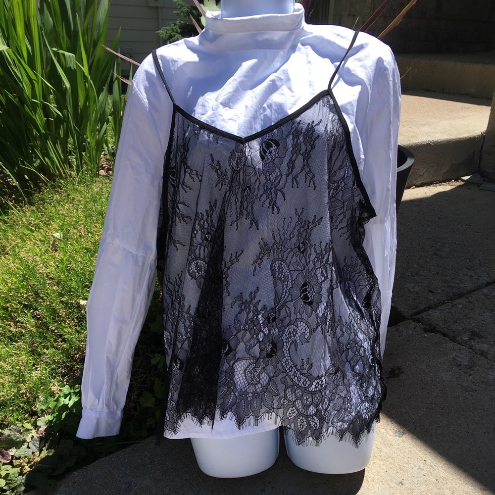 Who What Wear lace overlay top size 1x NWT